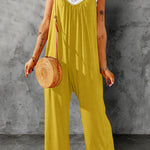 Full Size Spaghetti Strap Wide Leg Jumpsuit