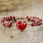 Handmade Heart Shape Natural Stone Bracelet