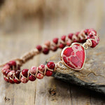 Handmade Heart Shape Natural Stone Bracelet