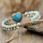 Handmade Heart Shape Natural Stone Bracelet