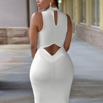 Cutout Mock Neck Sleeveless Dress