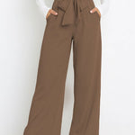 Tie Front Paperbag Wide Leg Pants