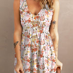 Printed Button Down Sleeveless Dress