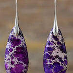 Handmade Teardrop Shape Natural Stone Dangle Earrings