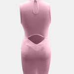Cutout Mock Neck Sleeveless Dress