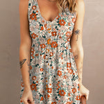 Printed Button Down Sleeveless Dress