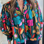 Printed Lantern Sleeve Blouse