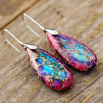 Handmade Teardrop Shape Natural Stone Dangle Earrings