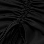 Zip Up Cutout Drawstring Detail Dress