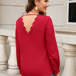 V-Neck Long Sleeve Blouse