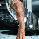 Sequin One-Shoulder Formal Dress