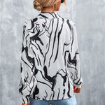 Printed Button Down Long Sleeve Shirt