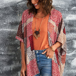Leopard Patchwork Open Front Cardigan