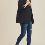 Pre Order Black RUCHED SLEEVE JACKET