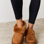 Legend Footwear Furry Chunky Platform Ankle Boots