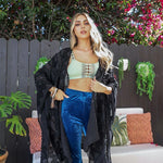 Embroidered Zig Zag Soft Kimono