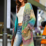 Gradient Button Down Duster Cardigan with Pockets