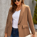 Pre- Order Lapel Collar Button Pocket Blazer