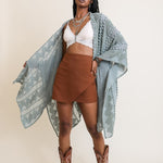 Embroidered Zig Zag Soft Kimono