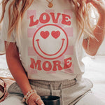 LOVE MORE SMILEY GRAPHIC TEE