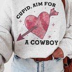 CUPID AIM FOR A COWBOY SWEATSHIRT PLUS SIZE