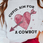 CUPID AIM FOR A COWBOY SWEATSHIRT PLUS SIZE