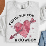 CUPID AIM FOR A COWBOY SWEATSHIRT PLUS SIZE
