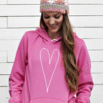 Long White Heart Hoodie