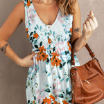 Printed Button Down Sleeveless Dress