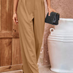 Pleated Detail Straight Leg Pants