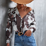 Printed Button Down Long Sleeve Shirt