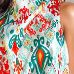 Printed Turtleneck Tank