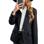 Pre- Order Lapel Collar Button Pocket Blazer