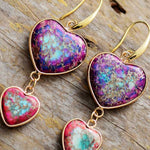 Heart Shape Imperial Jasper Dangle Earrings