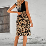 Printed Scoop Neck Sleeveless Dress