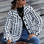 Houndstooth Button Down Jacket