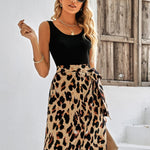 Printed Scoop Neck Sleeveless Dress