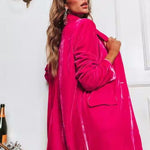 Button Up Long Sleeve Blazer with Pocket