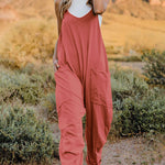 Double Take Full Size Sleeveless V-Neck Pocketed Jumpsuit