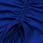 Zip Up Cutout Drawstring Detail Dress