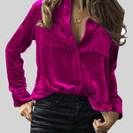Button Up Collared Shirt with Breast Pockets