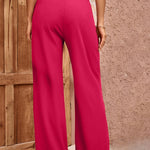 Pleated Detail Straight Leg Pants
