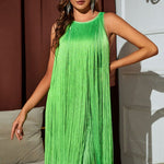 Sleeveless Round Neck Fringe Dress