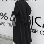 Double-Breasted Belted Lapel Collar Sherpa Coat