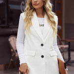Longline Blazer Vest with Pockets