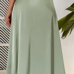 Decorative Buttons Split Midi Skirt