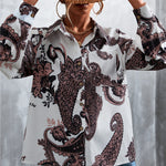 Printed Button Down Long Sleeve Shirt