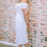 Off-Shoulder Short Sleeve Split Dress