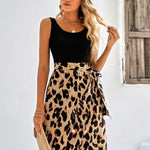 Printed Scoop Neck Sleeveless Dress