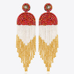 Beaded Fringe Dangle Earrings
